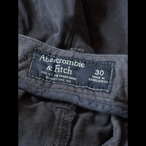Abercrombie & Fitch Chino Shorts 30 Small Mens Black 8" Inseam - Picture 6 of 7